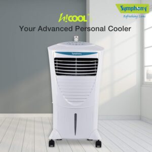 Symphony Hicool i Personal Cooler with Remote – 31 Liter(White)